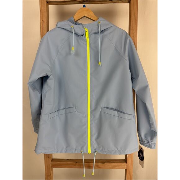 Nikki Jones Jackets & Blazers - NWT Nikki Jones Blue Hooded Jacket Raincoat Changes in Rain! #0973 Size XS